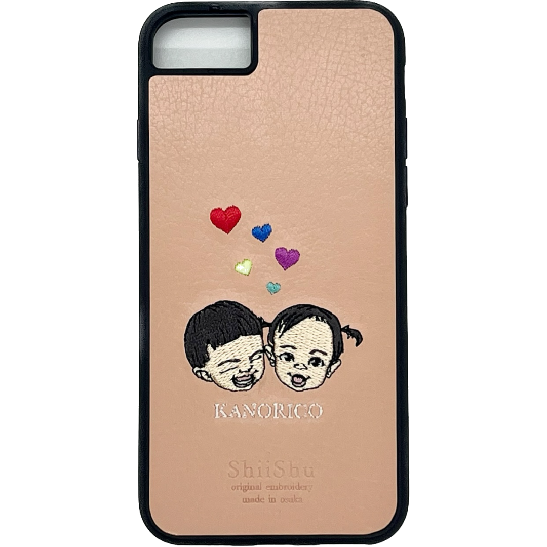 ＜ORDER WORK＞ Embroidered smartphone case [Twins (KANORICO)] ShiiShu | iPhone case, notebook type compatible