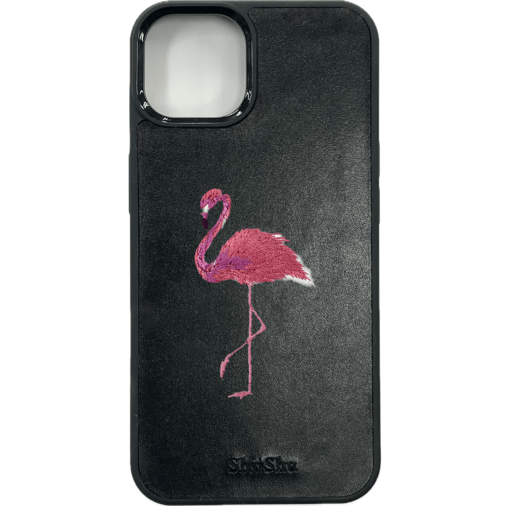 Étui pour smartphone brodé [Flamingo] Étui iPhone ShiiShu [C6]