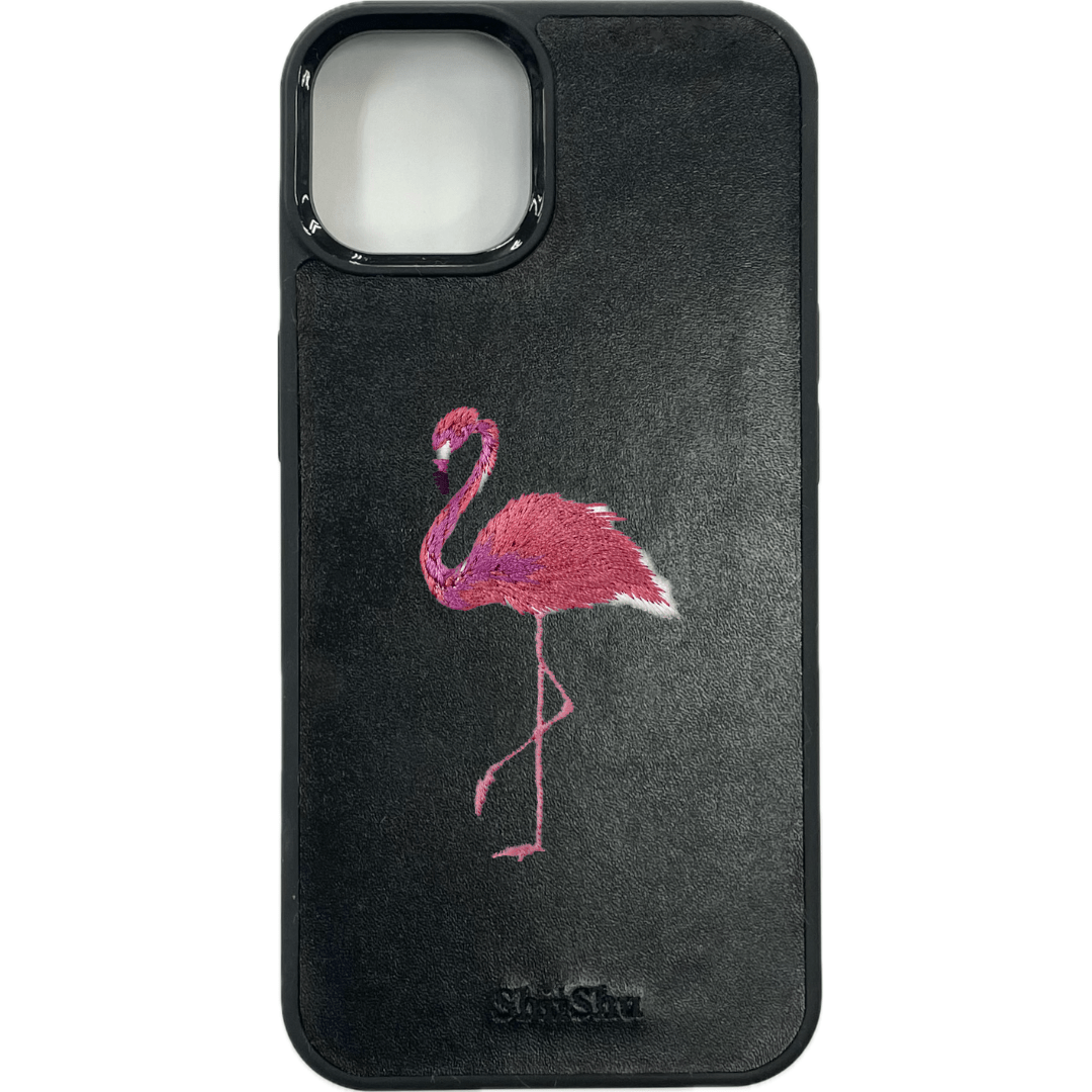 Étui pour smartphone brodé [Flamingo] Étui iPhone ShiiShu [C6]