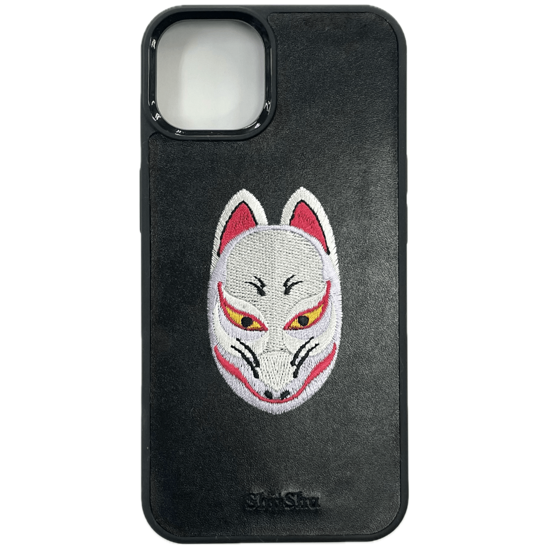 Embroidered smartphone case [Fox mask] ShiiShu | iPhone case [C11]