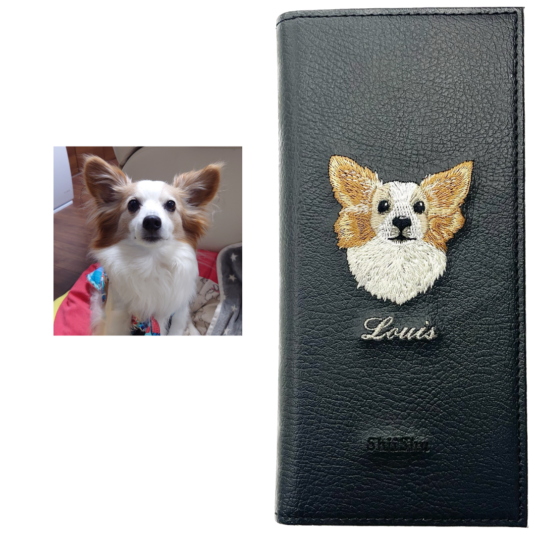 ＜ORDER WORK＞ Embroidered smartphone case [Papillon (Louis) - Realistic] ShiiShu | iPhone case, notebook style compatible