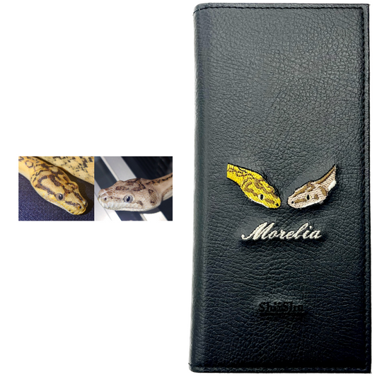 ＜ORDER WORK＞ Embroidered smartphone case [Snake (Morelia) - Illustrated] ShiiShu | iPhone case, notebook type compatible