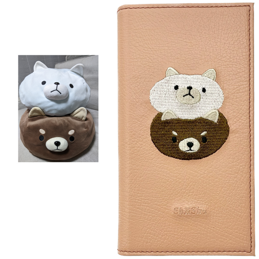 ＜ORDER WORK＞ Embroidered smartphone case [Plush toy - Illustrated style] ShiiShu | iPhone case, notebook style compatible