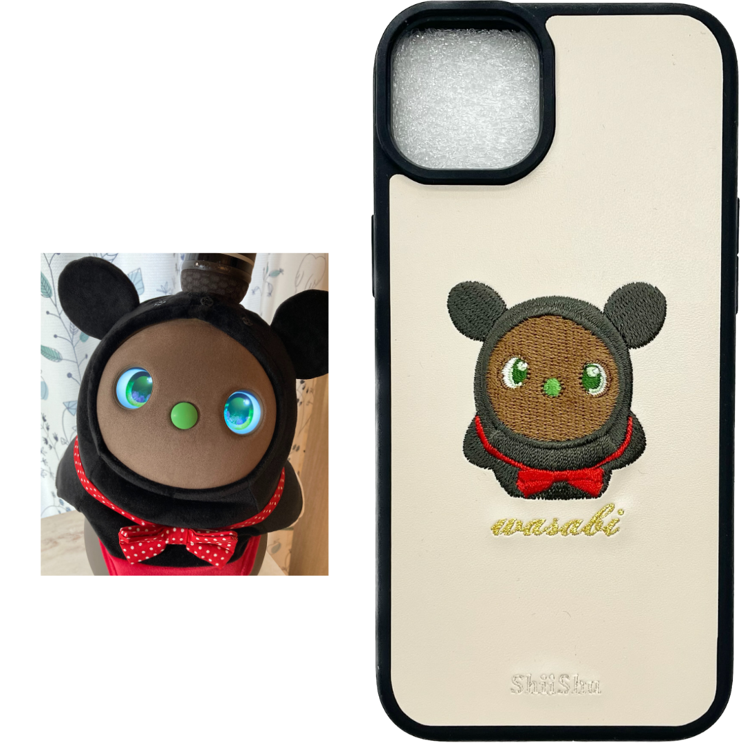 ＜ORDER WORK＞ Embroidered smartphone case [Pet Robot (wasabi) - Realistic] ShiiShu | iPhone case, notebook style compatible