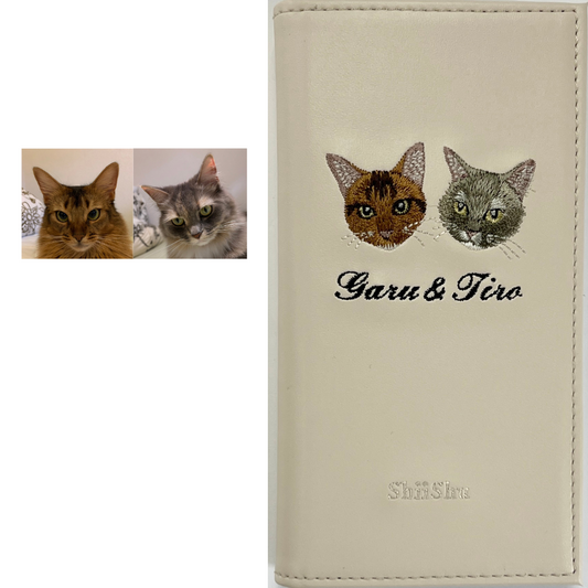 &lt;ORDER work&gt; Étui pour smartphone brodé [Somali &amp; Ragdoll (Garu &amp; Tiro) - 2 animaux de style illustration] ShiiShu |