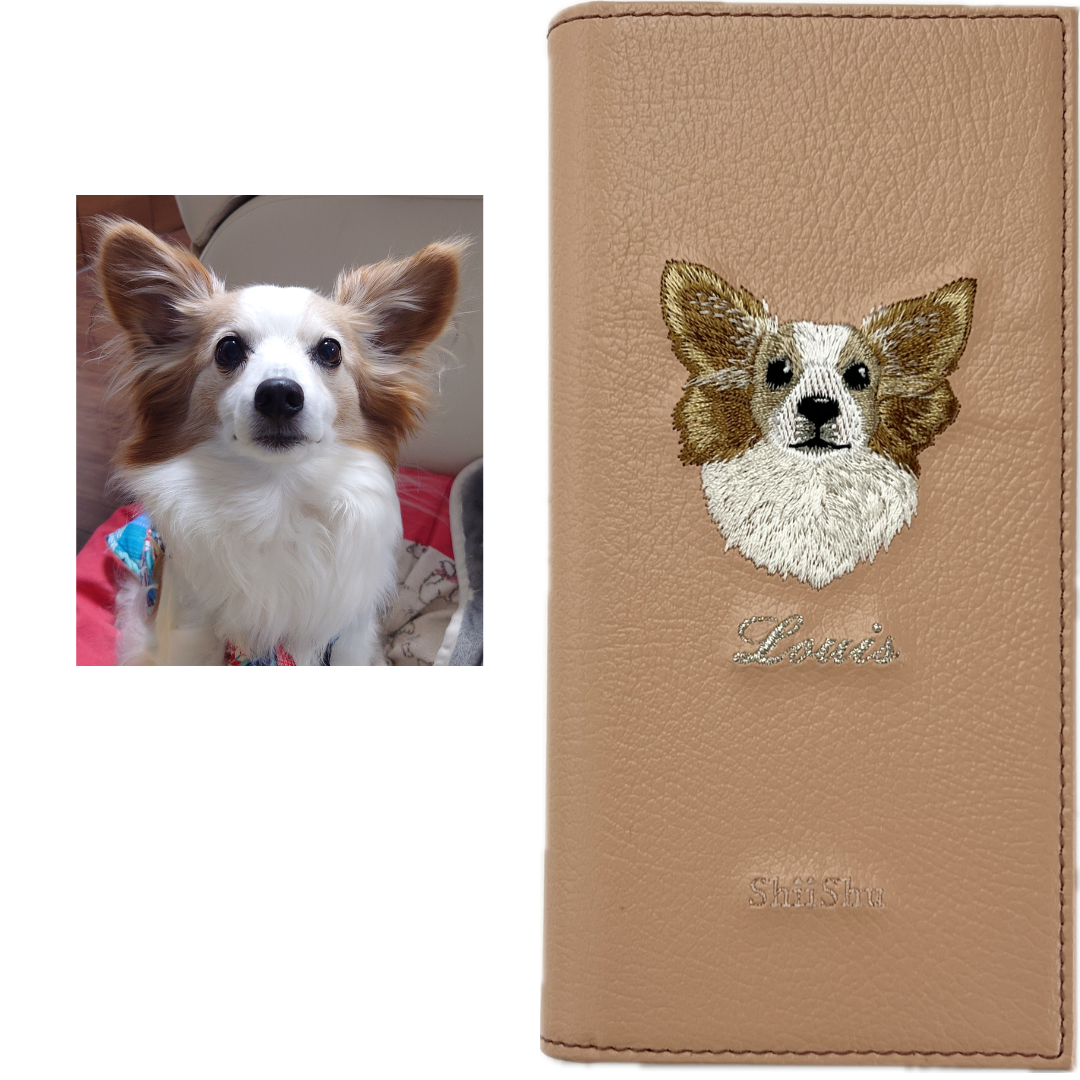 &lt;COMMANDE de travaux&gt; Coque smartphone brodée [Papillon (Louis) - Style réaliste] Coque iPhone ShiiShu, compatible type notebook
