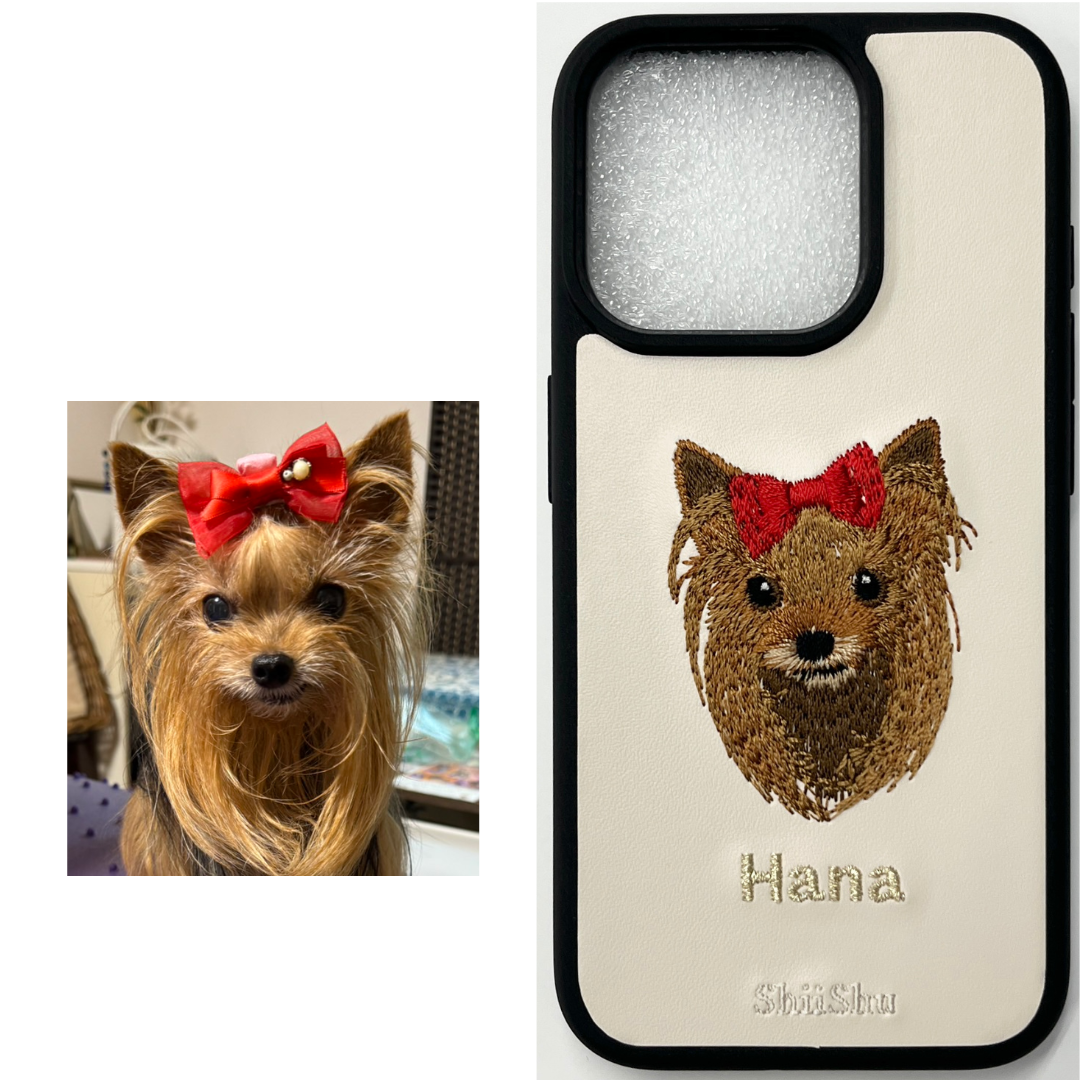 familiar 手帳型スマホケース クマと犬刺繍 Android対応 スマホケース 手帳型 全機種対応 【 刺繍 柴犬