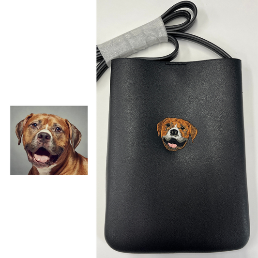 &lt;Travail de COMMANDE&gt; Pochette smartphone brodée [Pitbull - Style réaliste] ShiiShu