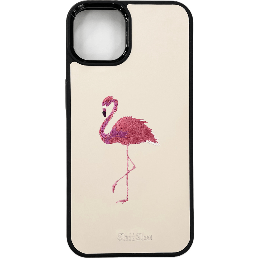 Étui pour smartphone brodé [Flamingo] Étui iPhone ShiiShu [C6]