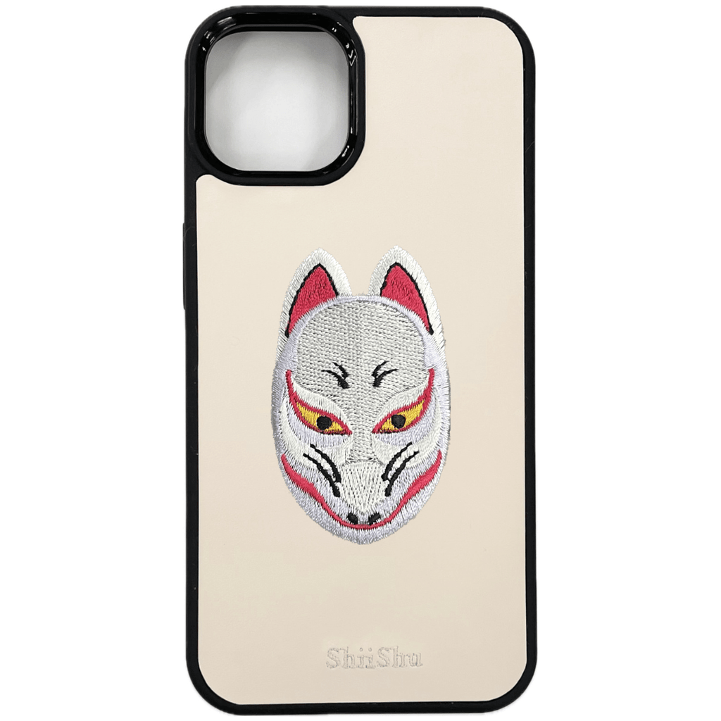 Embroidered smartphone case [Fox mask] ShiiShu | iPhone case [C11]