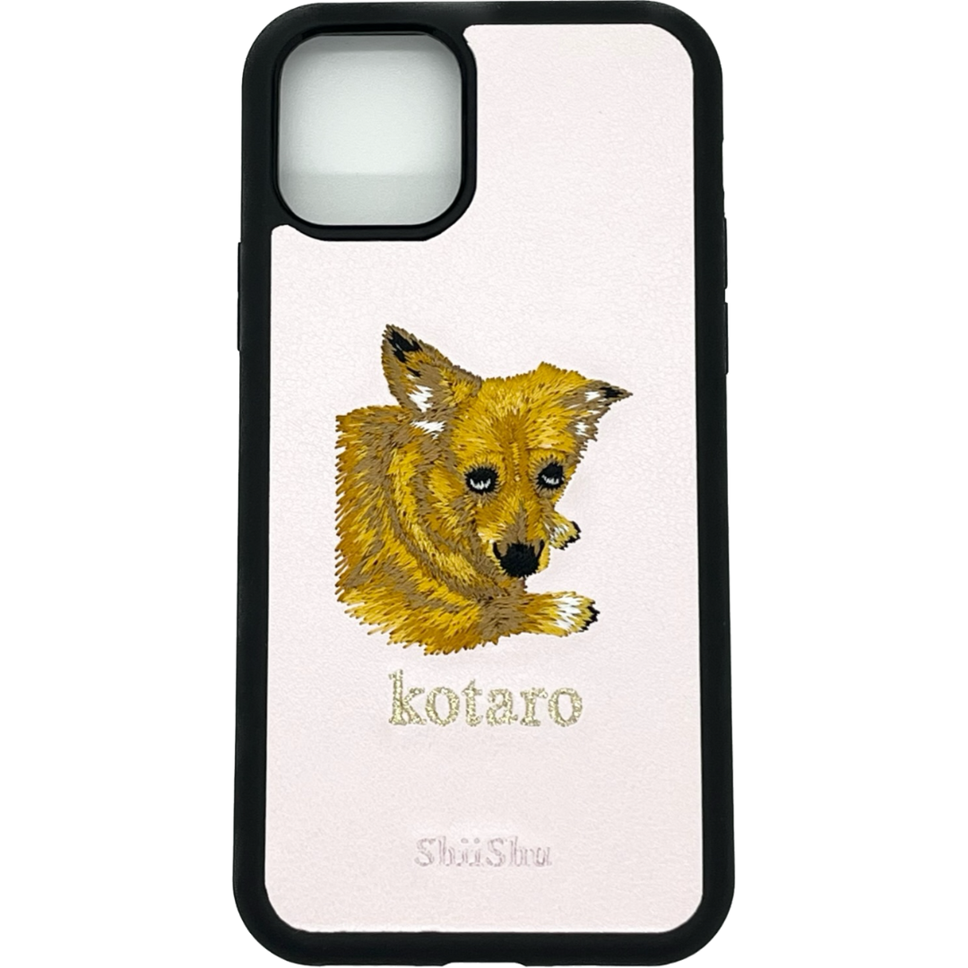 ＜ORDER WORK＞ Embroidered smartphone case [Corgi] ShiiShu | iPhone case, notebook style compatible