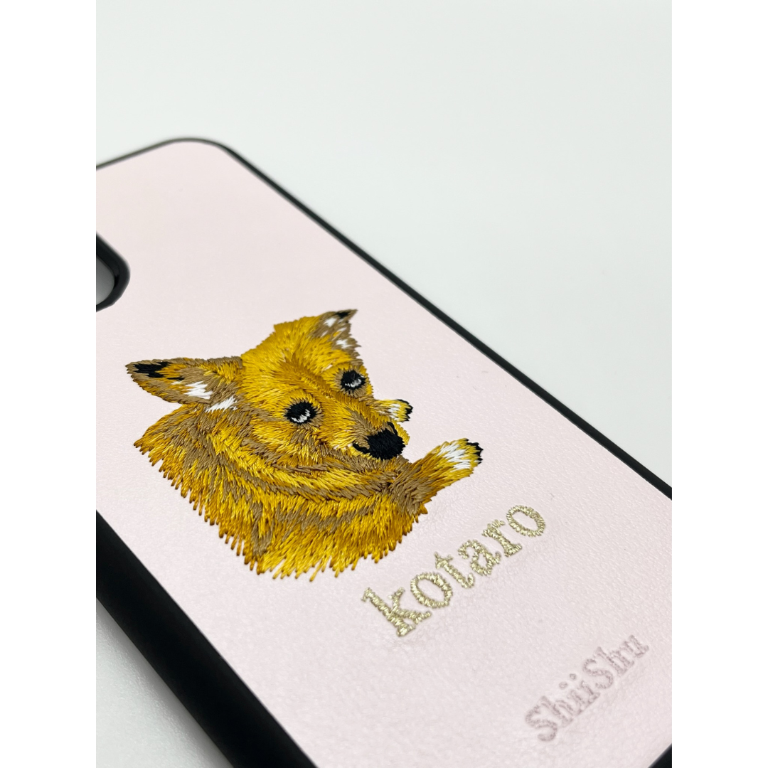 ＜ORDER WORK＞ Embroidered smartphone case [Corgi] ShiiShu | iPhone case, notebook style compatible