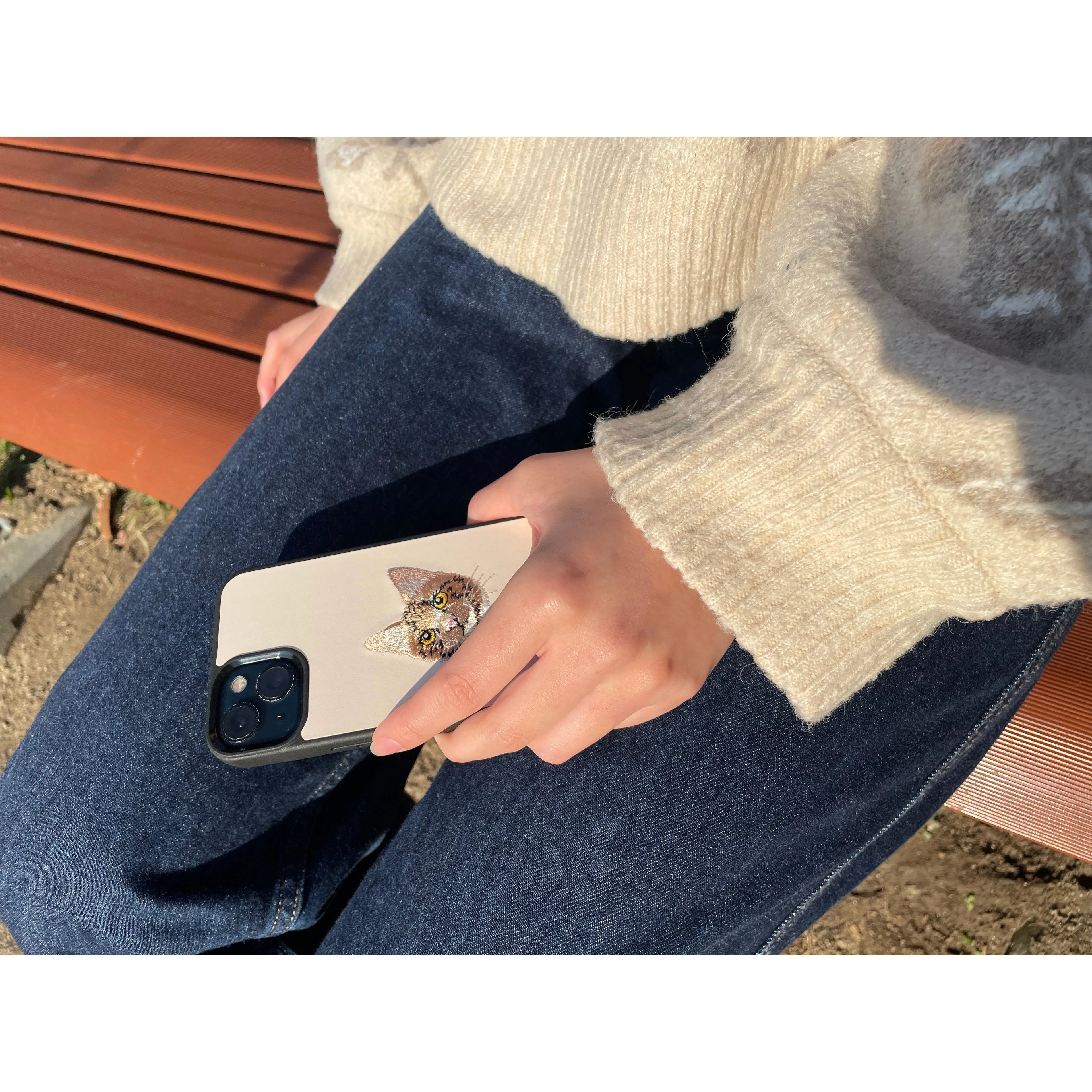 刺繍スマホケース【アメリカンショートヘア】ShiiShu（シーシュ）｜iPhoneケース【C24】