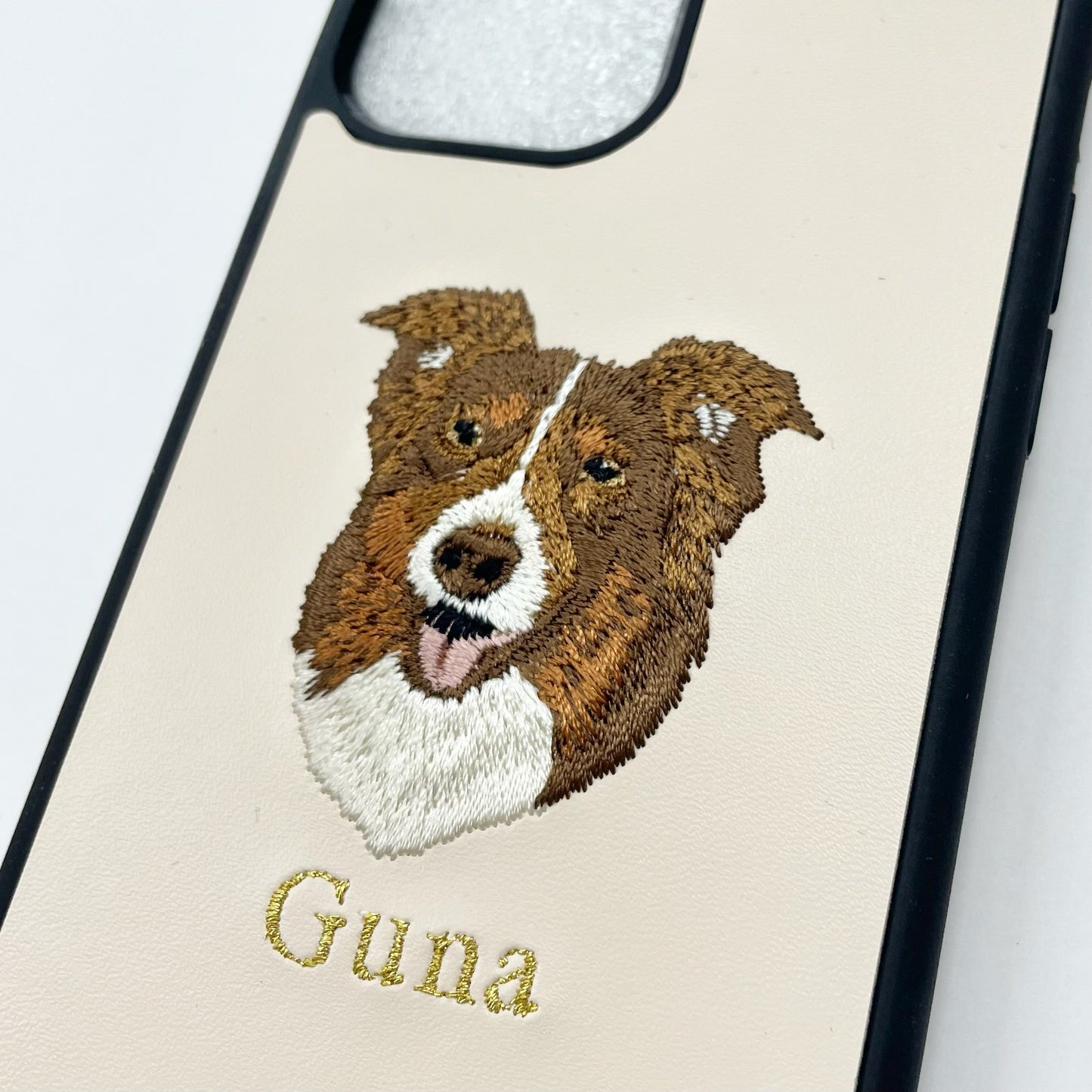 ＜ORDER作品＞刺繍スマホケース【シェパード（Guna） - リアル調】ShiiShu（シーシュ）｜iPhoneケース、手帳型対応