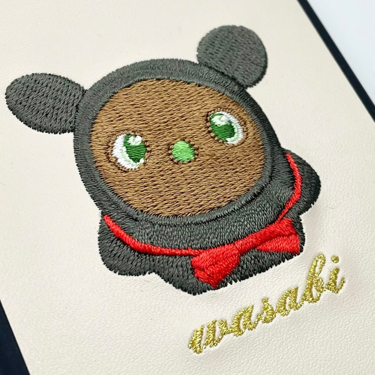 ＜ORDER WORK＞ Embroidered smartphone case [Pet Robot (wasabi) - Realistic] ShiiShu | iPhone case, notebook style compatible