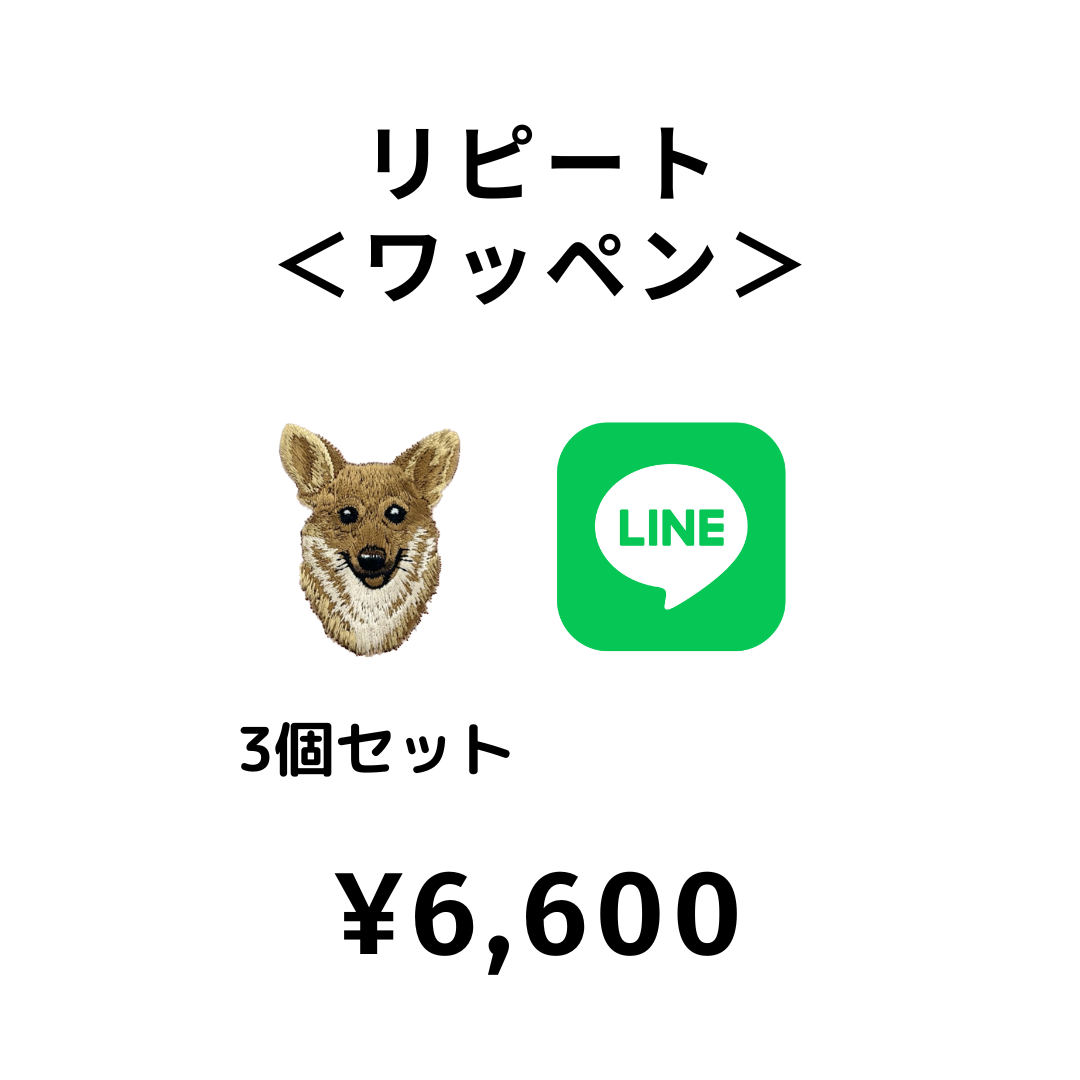 【LINE注文】¥6,600　＜リピート | ワッペン（3枚セット）＞